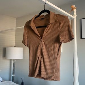 Brown zip shirt